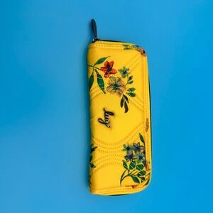 Lug Quilted RFID Zip Around Wallet Tendu Bouquet Yellow